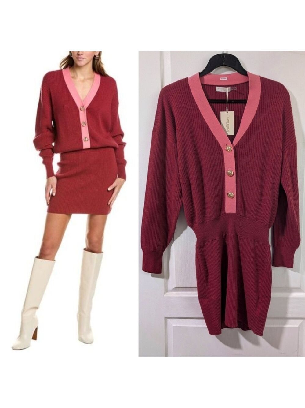 Ramy Brook | Andrea Wool-blend Mini Dress In Cabernet